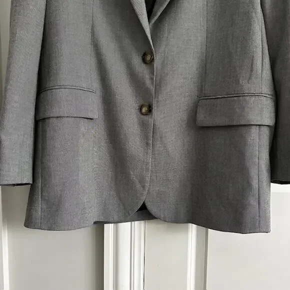 ZARA Gray Tailored Double Button Blazer Women's Small Glen 540 - Picture 4 of 10